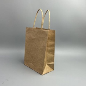 Recycled kraft paper carrier bags