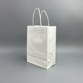 Recycled white paper carrier bags