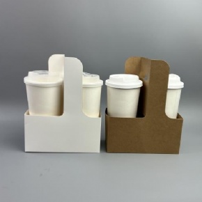 Cardboard cup drink carrier with handle