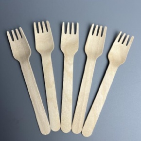 Unwrapped Wooden Fork--14cm