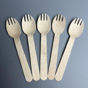 Unwrapped Wooden Spork--14cm