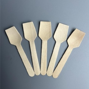 Unwrapped Wooden Spoon for Ice Cream--9.5cm