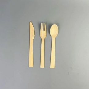 Sturdy Bamboo Knife, Fork, Spoon---17cm